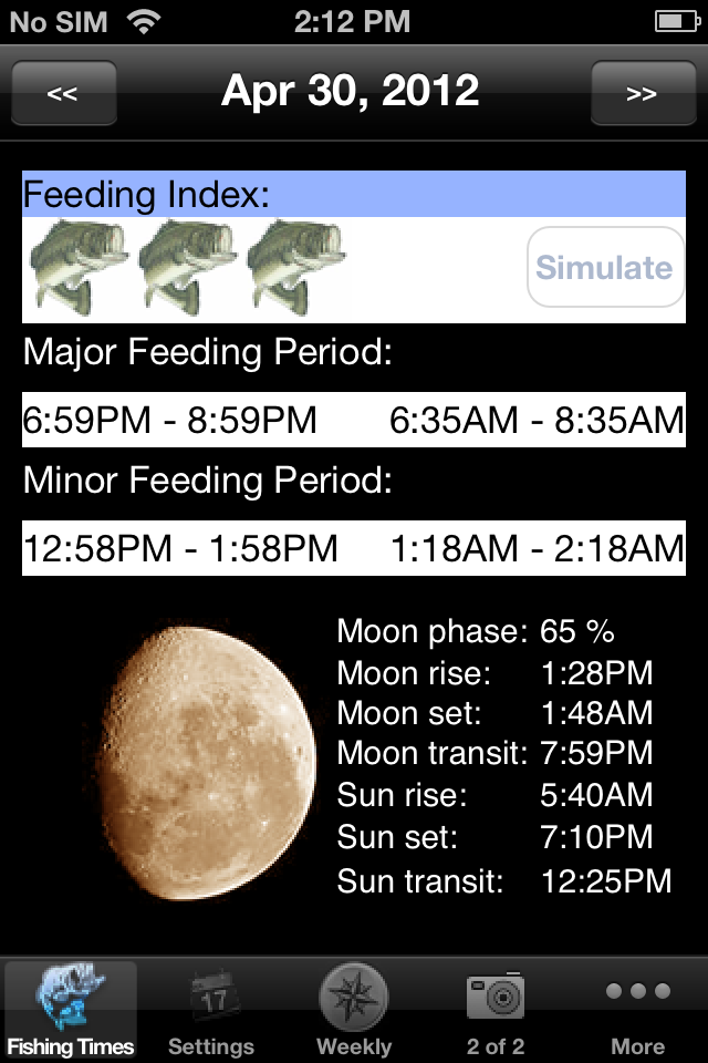 Best Fishing Times for iPhone